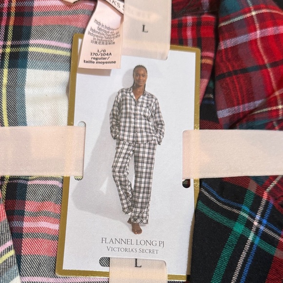 Victoria's Secret Red and Black Plaid Flannel Set - Picture 3 of 4